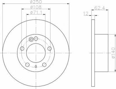 HELLA PAGID 8dd355103021 -  Тормозной диск